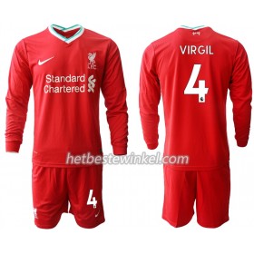 Liverpool Virgil van Dijk 4 Voetbaltenues Kind Thuis 2020/21 - LS (+ Korte broeken)